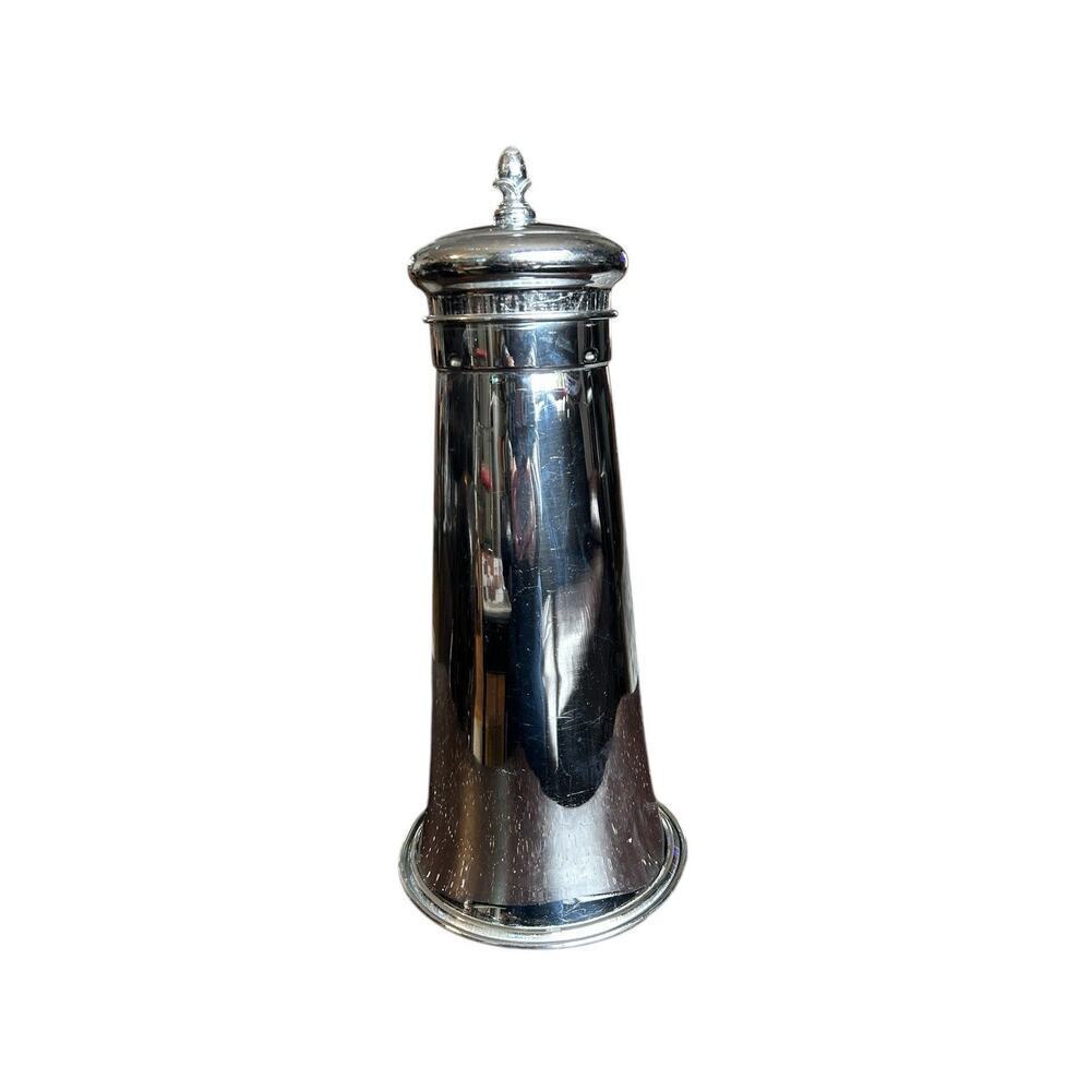 1930's Foreman Brothers Chrome Cocktail Shaker with Recipes On The Bottom